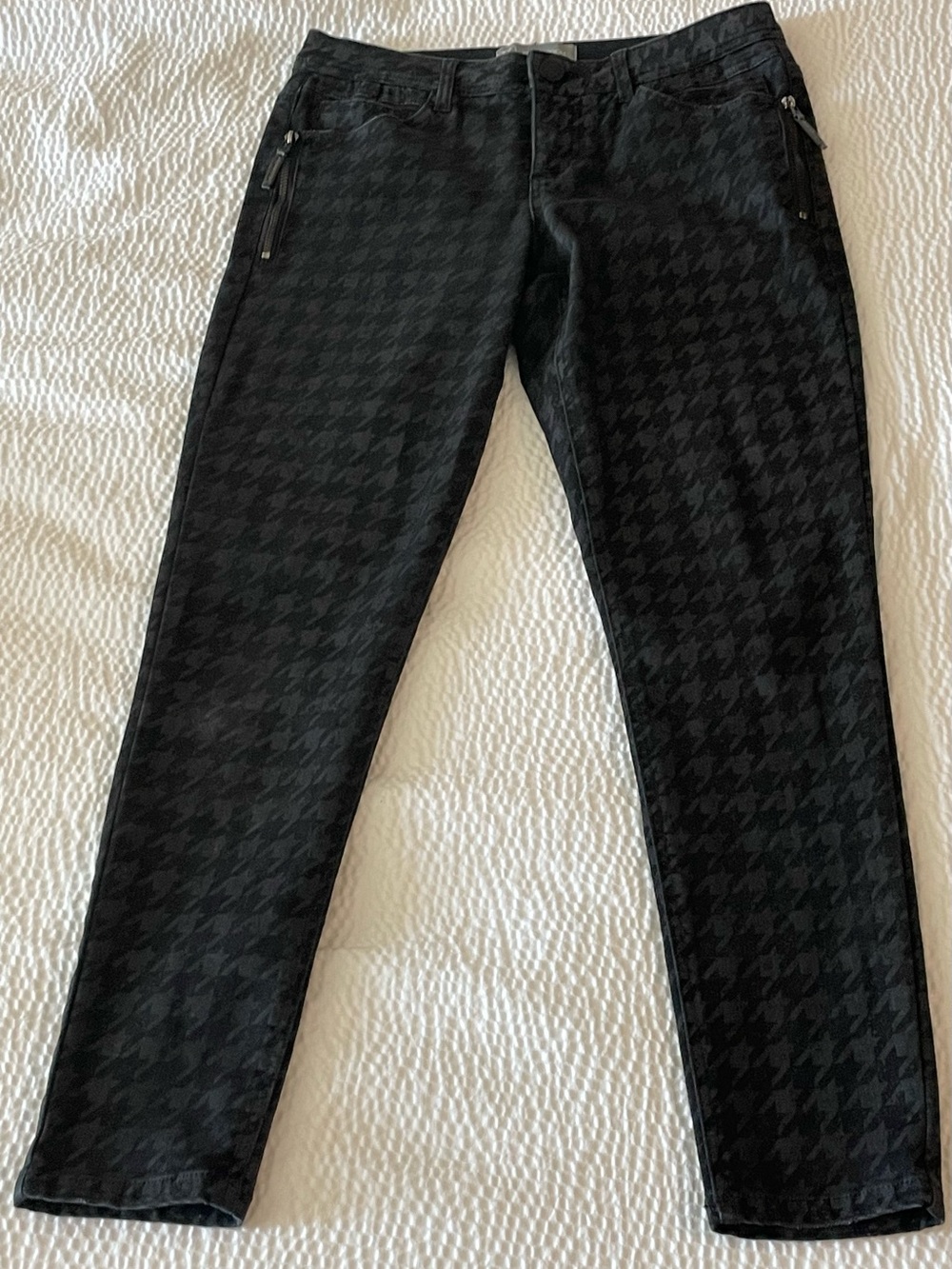 Wit & Wisdom Black & Grey Houndstooth Design Jeans